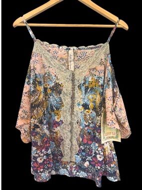 Aratta Silent Journey Cold Shoulder Blouse NWT